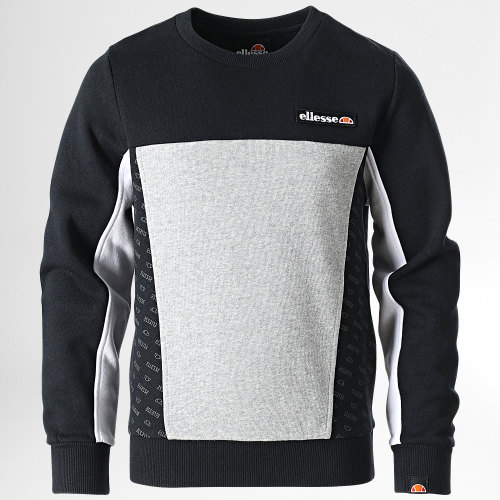 Sweat Crewneck Enfant Finti Noir Gris Chiné Blanc