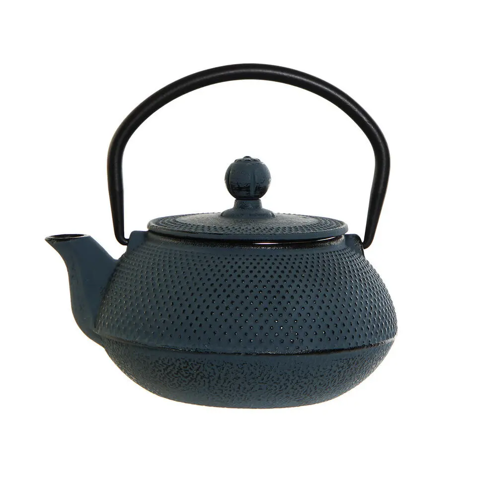 Items Kitchen Theepot - gietijzer/rvs - 600 ml - indigo blauw