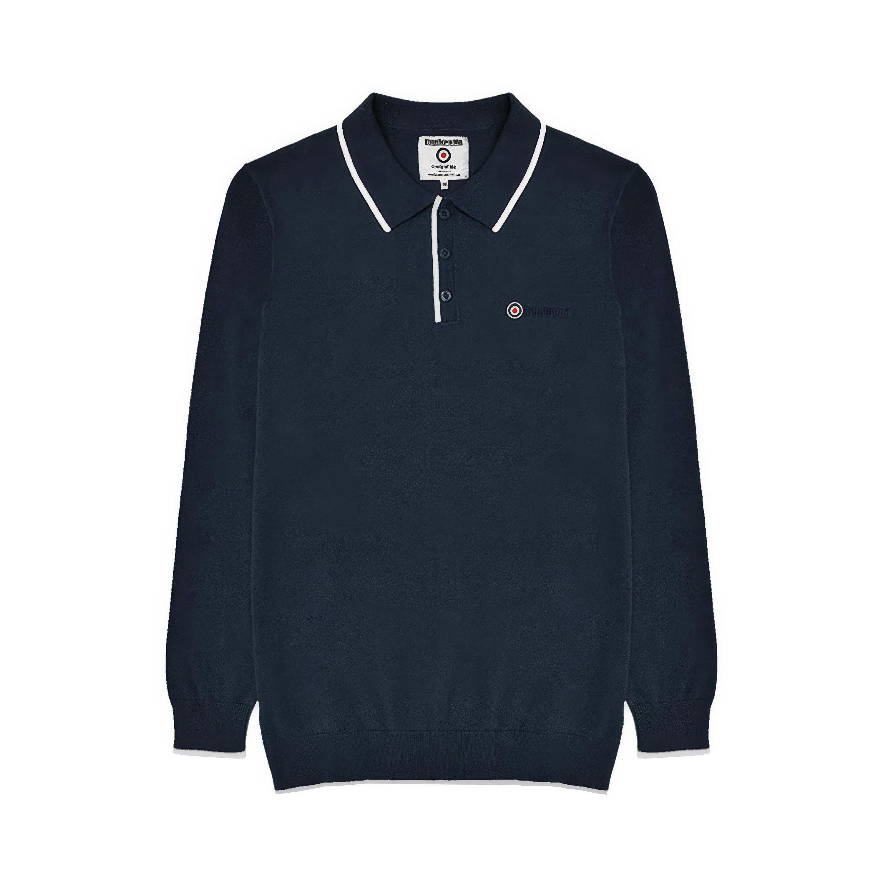 Lambretta Long Sleeve Tipped Knitted Polo