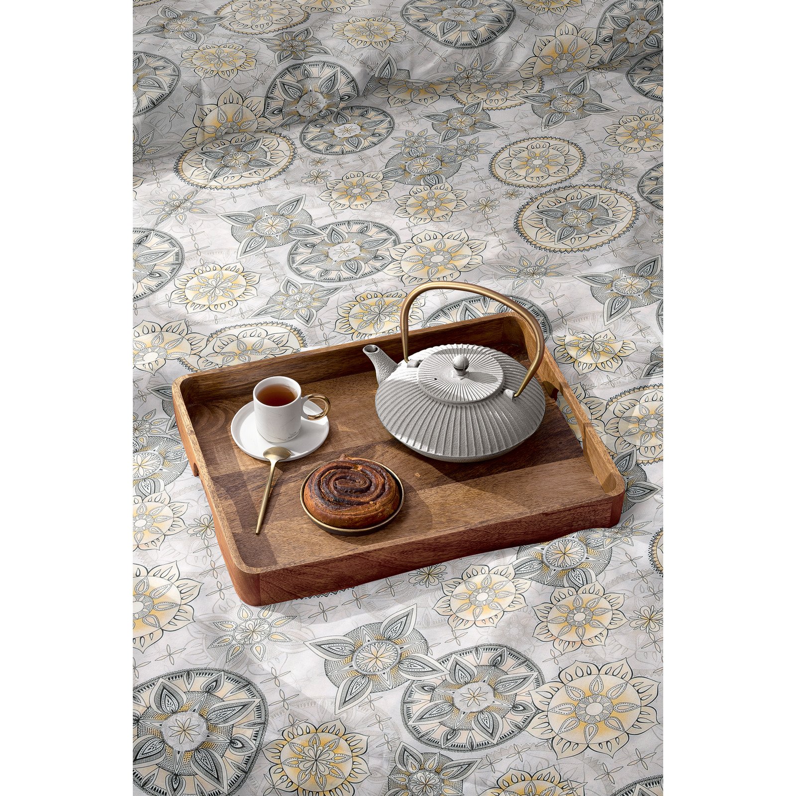 Bettwäsche Renforcé Mandala beige 160x210 65x100 Bettanzug Nord