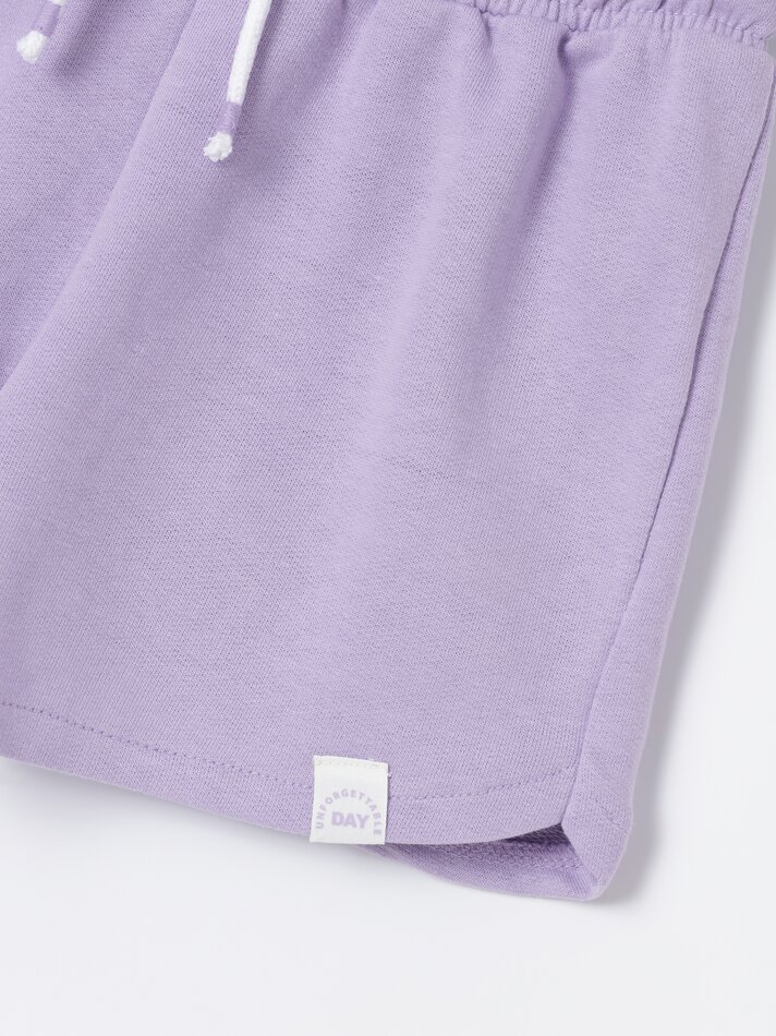 Conjunto de 2 shorts de pelúcia lisos e básicos - Lilás