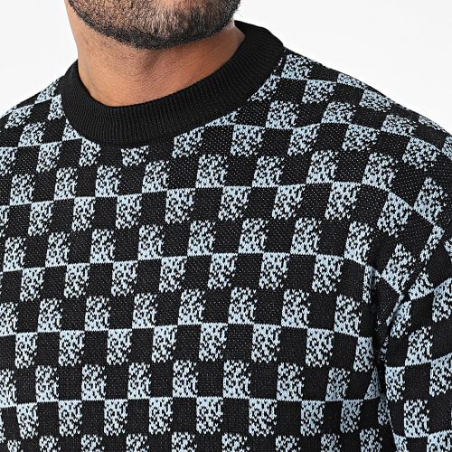 Pull A Carreaux AVH-181 Bleu Noir