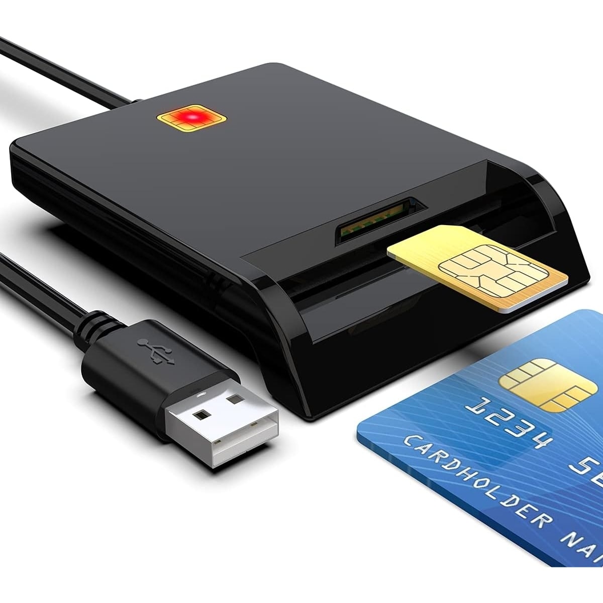 NÖRDIC USB-A Smart- og SIM-kortleser ISO7816 ID-kort EMV Kredittkort
