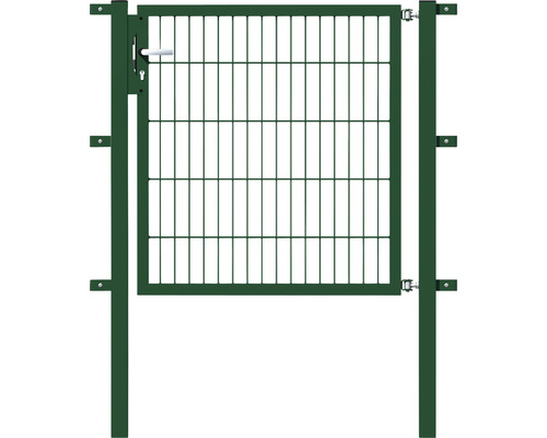 Enkele poort ALBERTS Flexo 100 x 100 cm 6/5/6 kader 40x40 incl. palen 6 x 6 cm groen