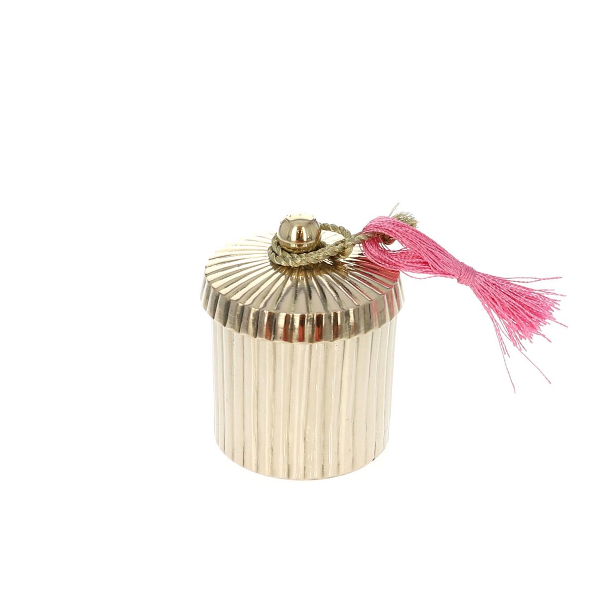 Boite ronde striée dorée - Petit modèle Pondie Chérie