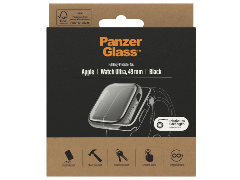 Panzerglass Displayschutz Full Body Apple Watch Ultra (49 m Full-Body-Displayschutz für die Apple Watch Ultra (49 mm)