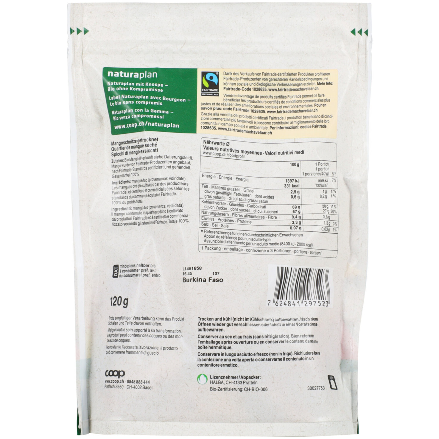 Naturaplan Bio Fairtrade Mango