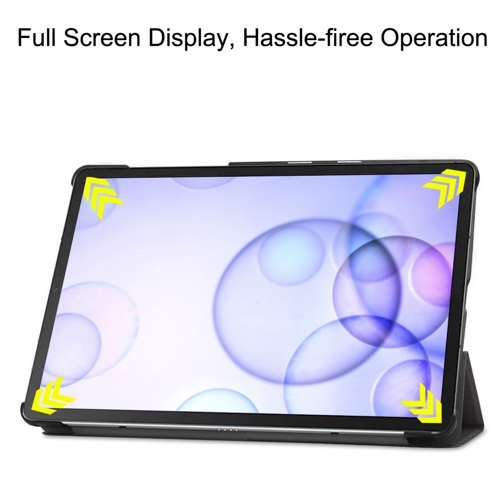 Samsung Galaxy Tab S6 Leder Tasche Smart Case Hülle - Schwarz