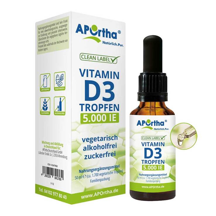 Aportha Vitamin D3 Tropfen 5.000 I.E. 125 µg, 50 ml