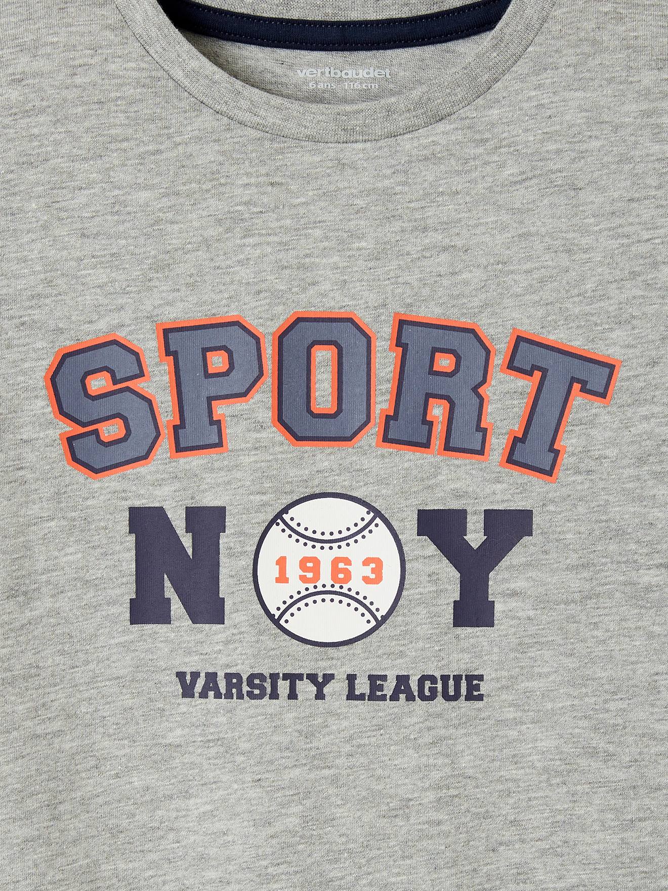 Camiseta esportiva azul-elétrica com estampas para meninos