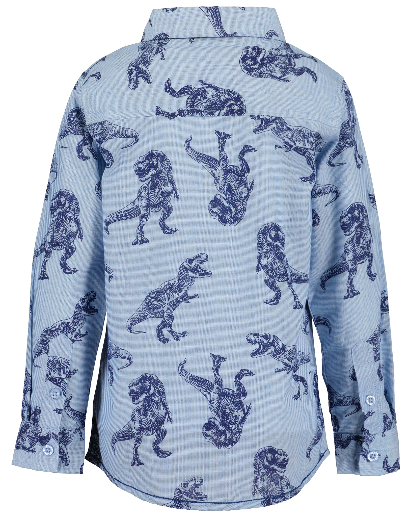 Langarm-Hemd T-REX AOP in jeansblau