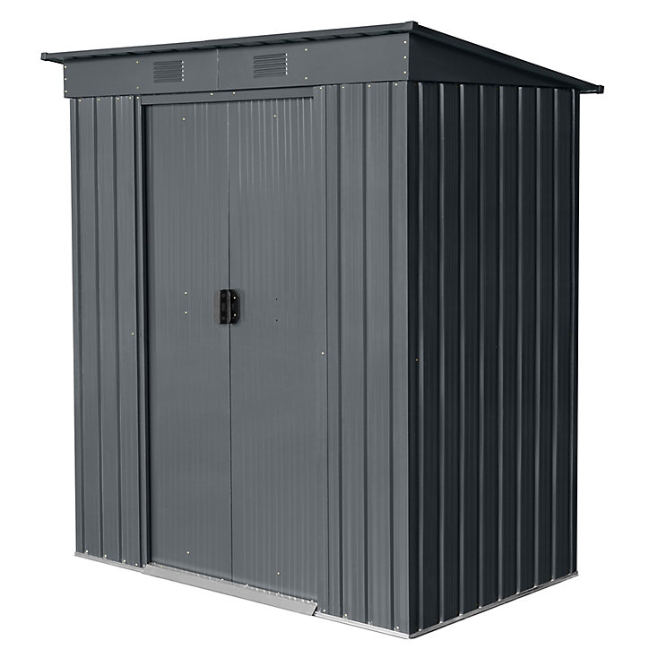 Abri de jardin GoodHome Basic en métal coloris gris ép.0,3 mm surface extérieure 1,91 m²