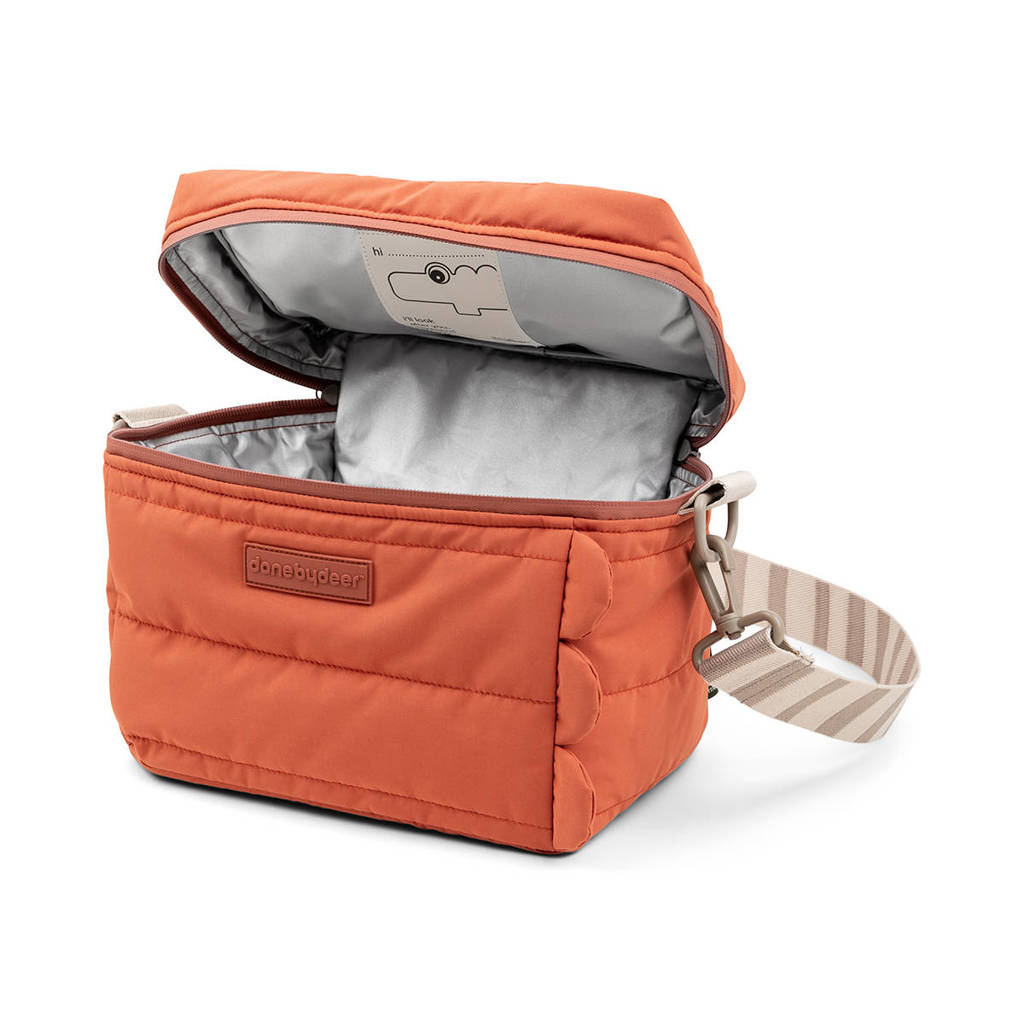 Quilted insulated bag Croco Papaya