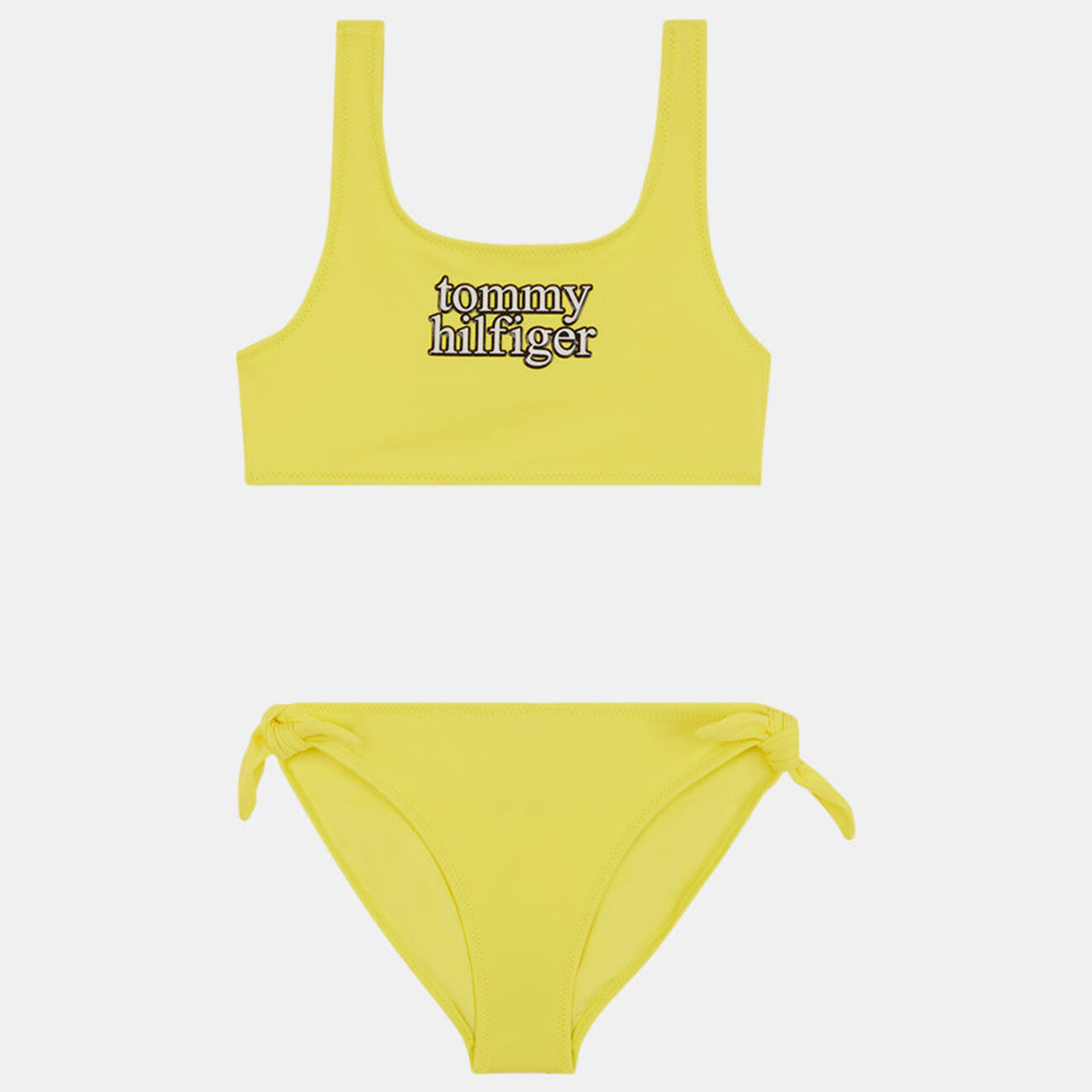 Tommy Hilfiger Maillot de Bain 2 Pièces en Matière recyclée jaune fluo