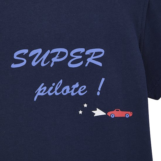 T-shirt + pantalon Blue Garden   Bleu/Rouge        de               P'tit bisou