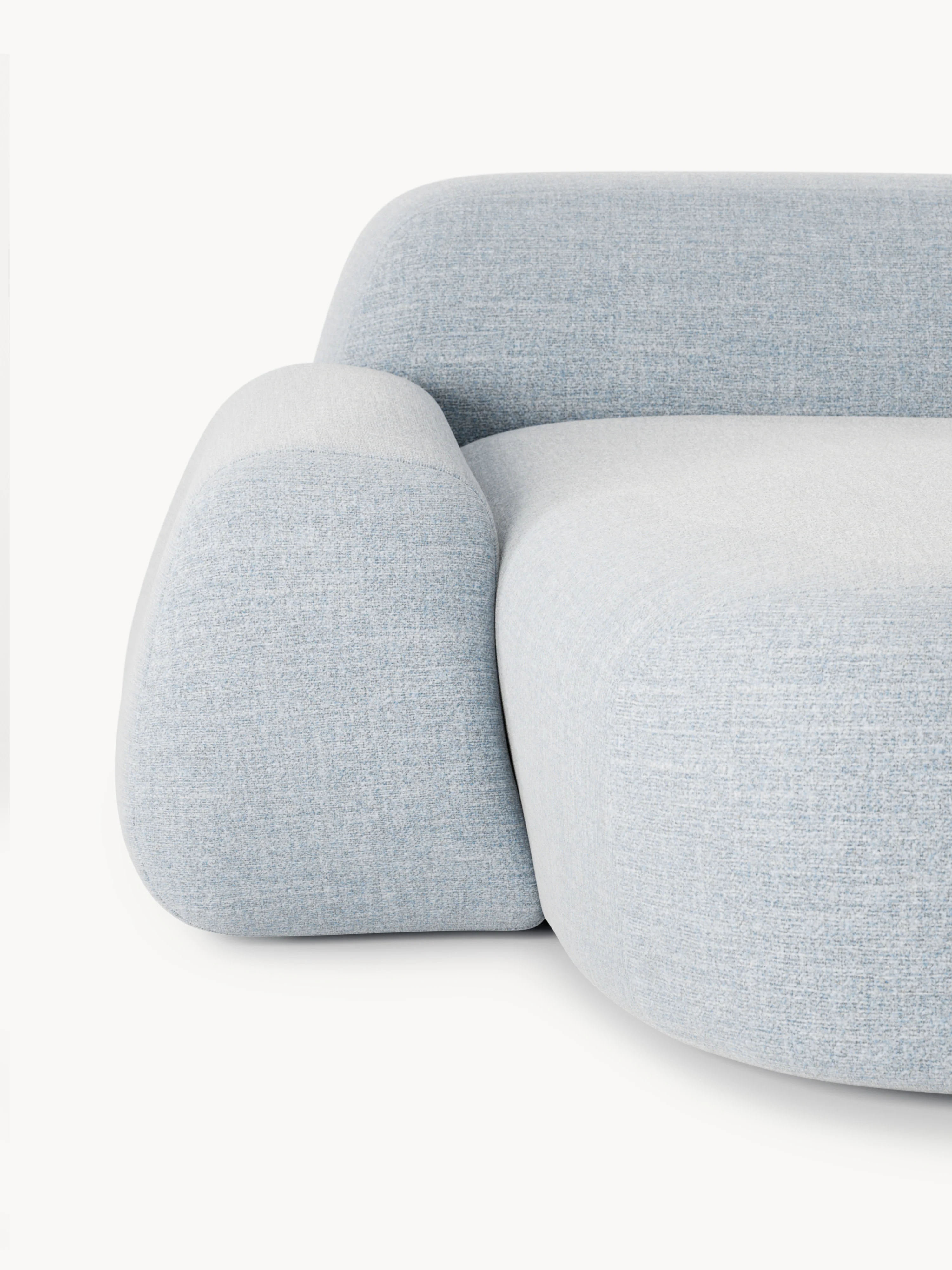 Modulaire bouclé hoekbank Wolke (4-zits) met chaise longue