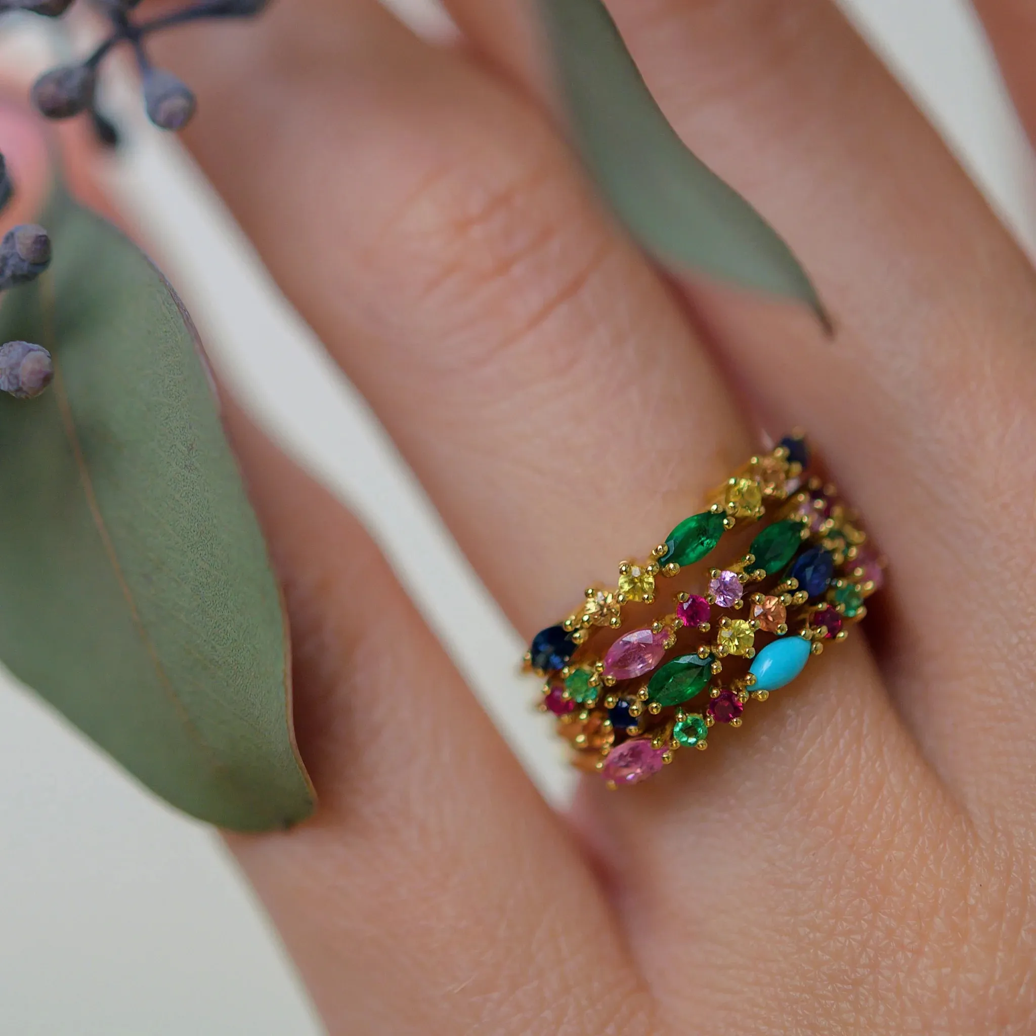 Bague Gaia 3 Verte Sophie d'Agon