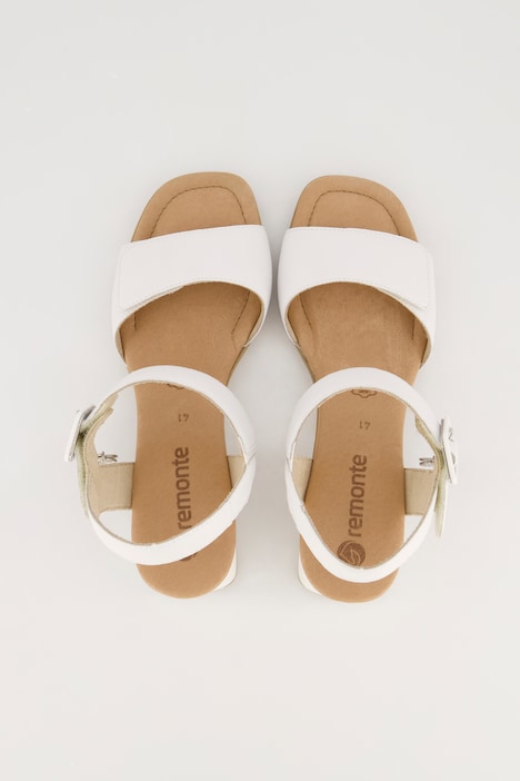 Leder-Pantoletten, Remonte x Elle, Klettriegel, Weite F 1/2
