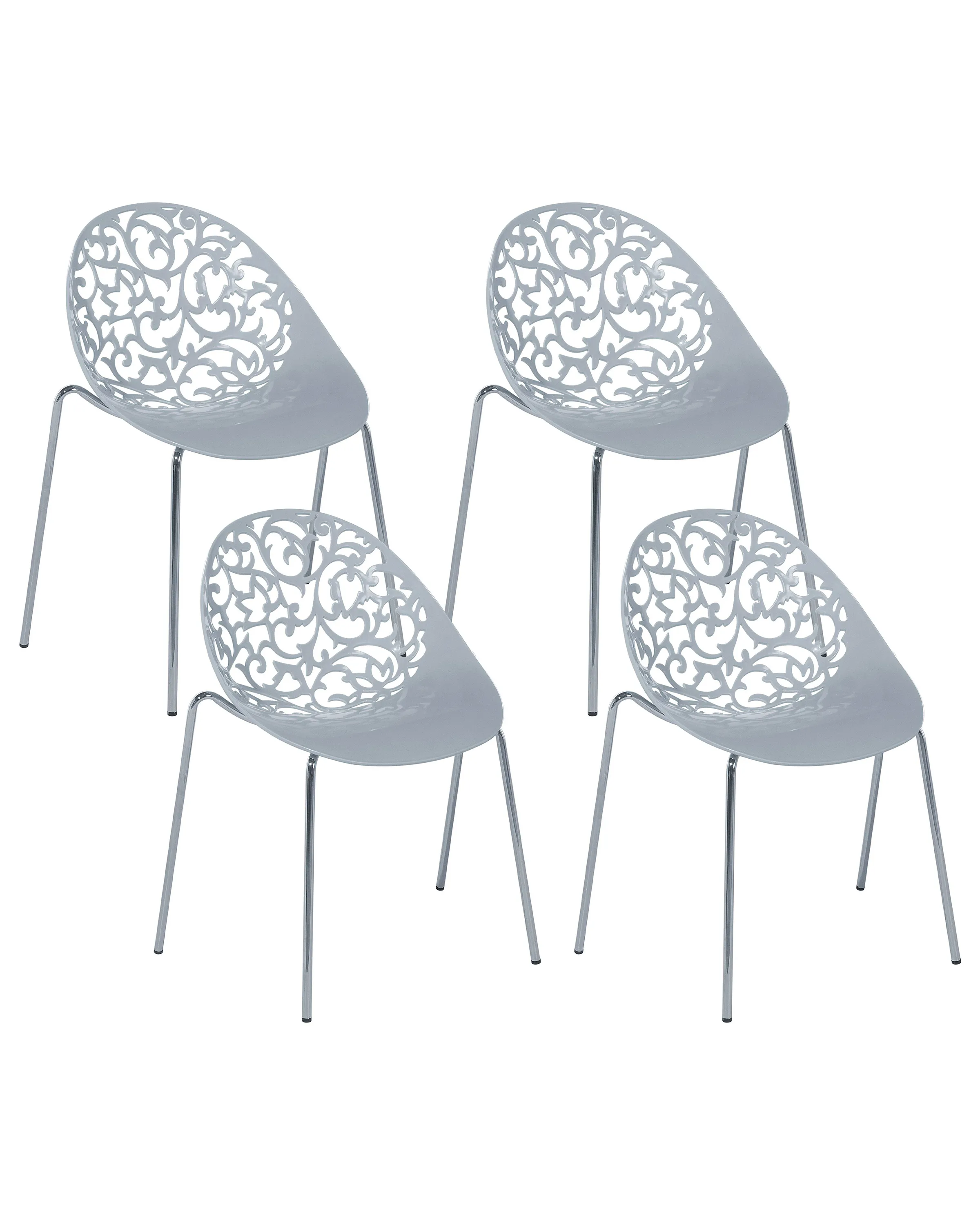 Set van 4 eetkamerstoelen MUMFORD Lichtgrijs
