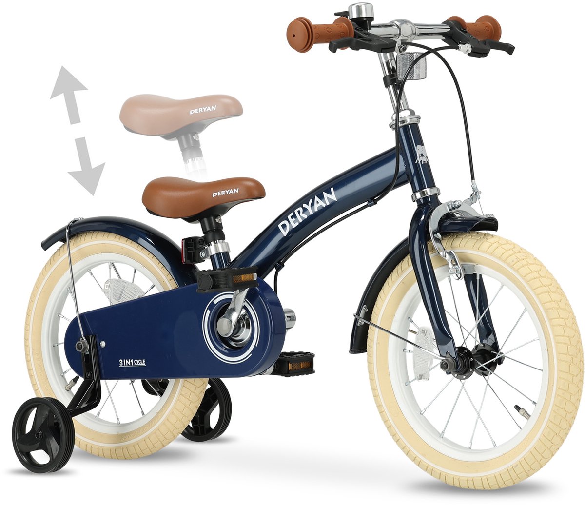 Deryan Luxe 3-in-1 Blue kinderfiets - 14 inch