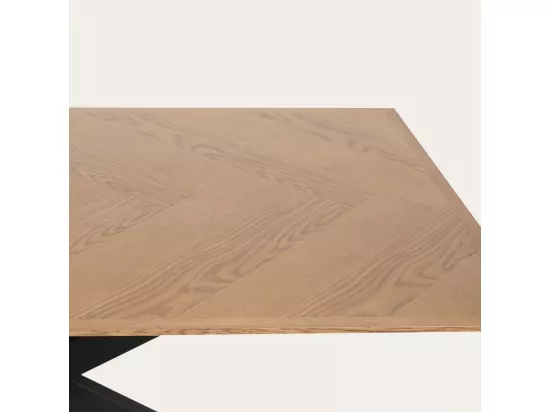 Table à manger effet bois chêne marron 160x75