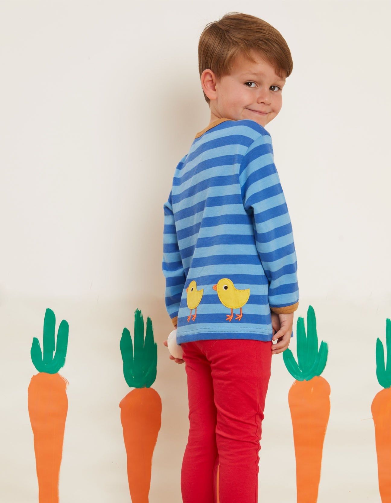 Toby Tiger Langarmshirt mit Huhn-Applikation