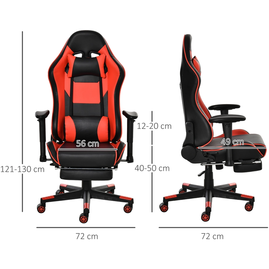 Vinsetto Gaming Stuhl mit Fußstütze bunt