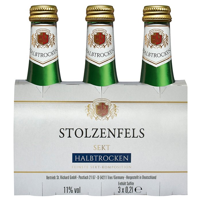 STOLZENFELS Sekt Halbtrocken 3 x 0,2 l