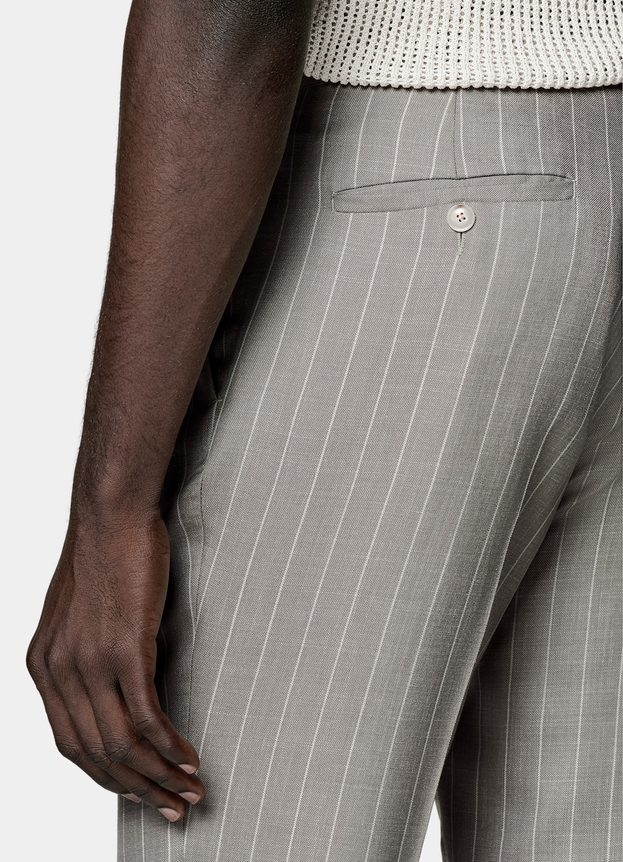 Costume Havana coupe Tailored taupe à rayures