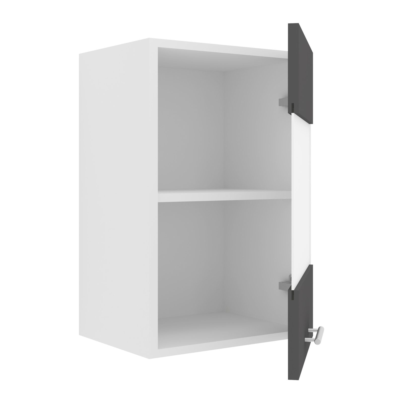 Glas-Hängeschrank ESILO - weiß - anthrazit - 40 cm