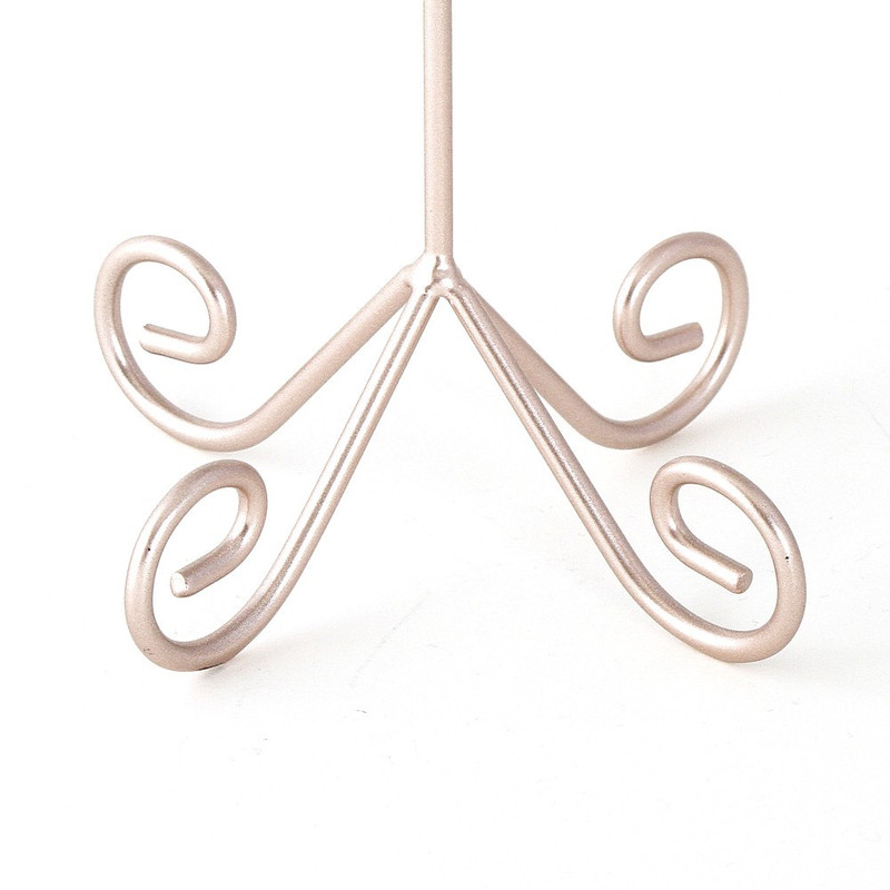 Présentoir porte bijoux boucles d'oreilles (27 paires) déco fleurs Or rose