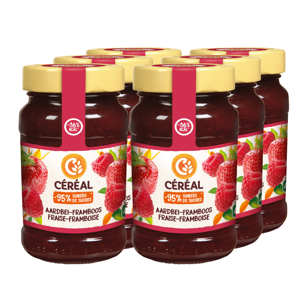 6x Céréal Jam Aardbei & Framboos270 gr
