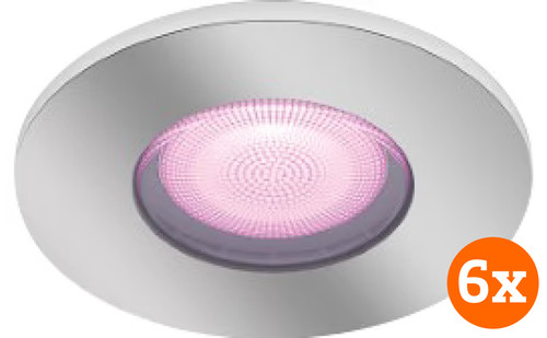 Philips Hue Xamento badkamer inbouwspot White and Color - Chroom - Rond 6-pack