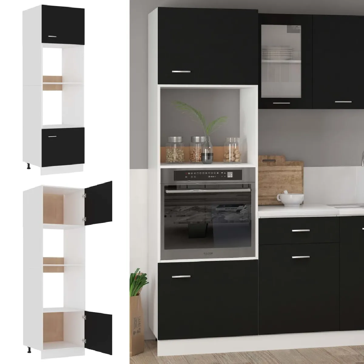 vidaXL Armoire à Micro-ondes - Noir