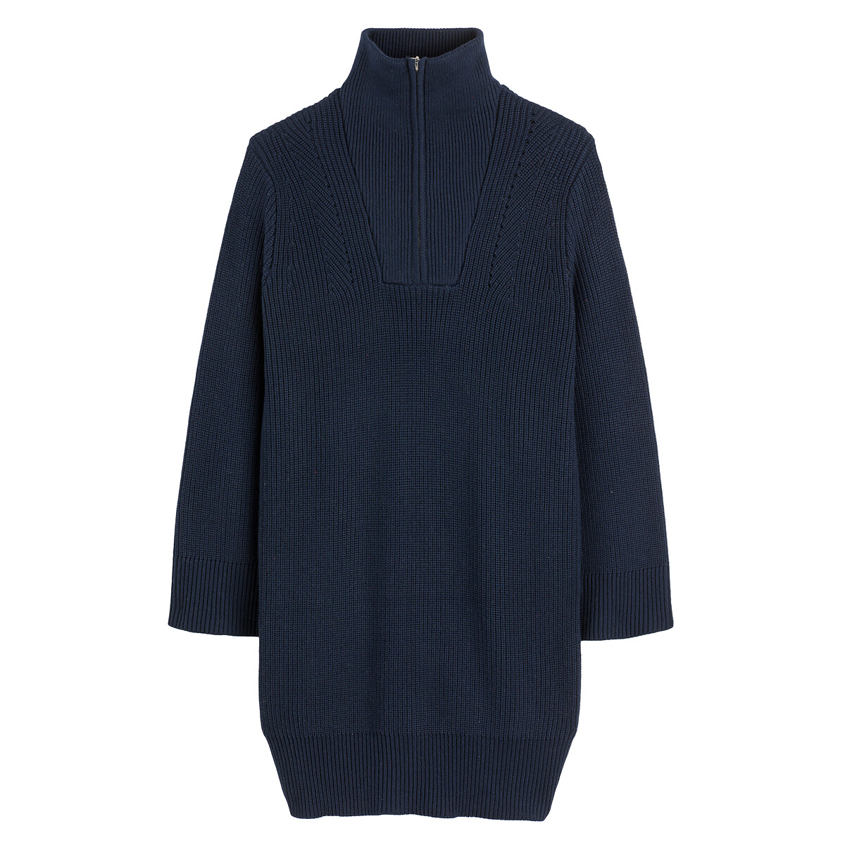 COLEÇÃO LA REDOUTE<br>Vestido curto com gola marinheiro e mangas compridas