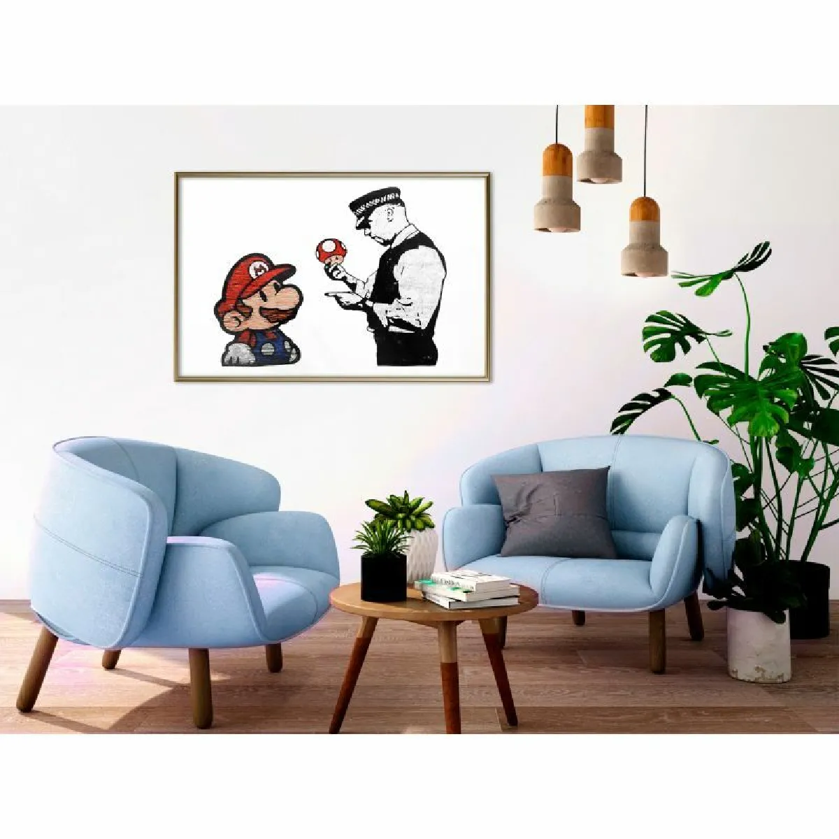 Paris Prix Affiche Banksy Mario and Copper - 90 x 60 cm - Multicolore