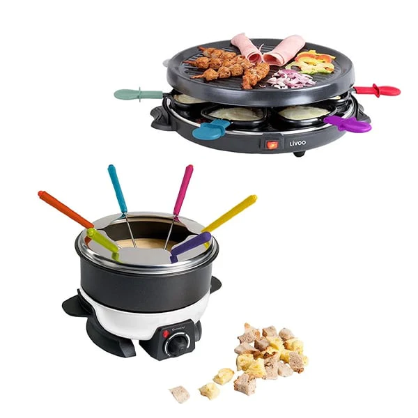 Set appareils à raclette et à fondue 6 personnes Livoo