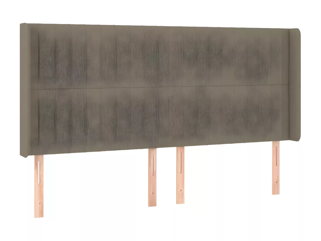 Sommier tapissier et matelas et LED Taupe 200x200 cm Tissu