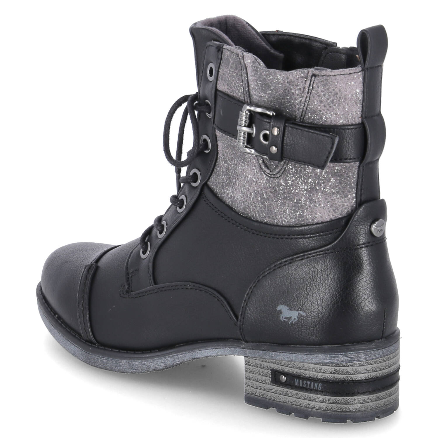 Mustang Schnürstiefeletten - schwarz