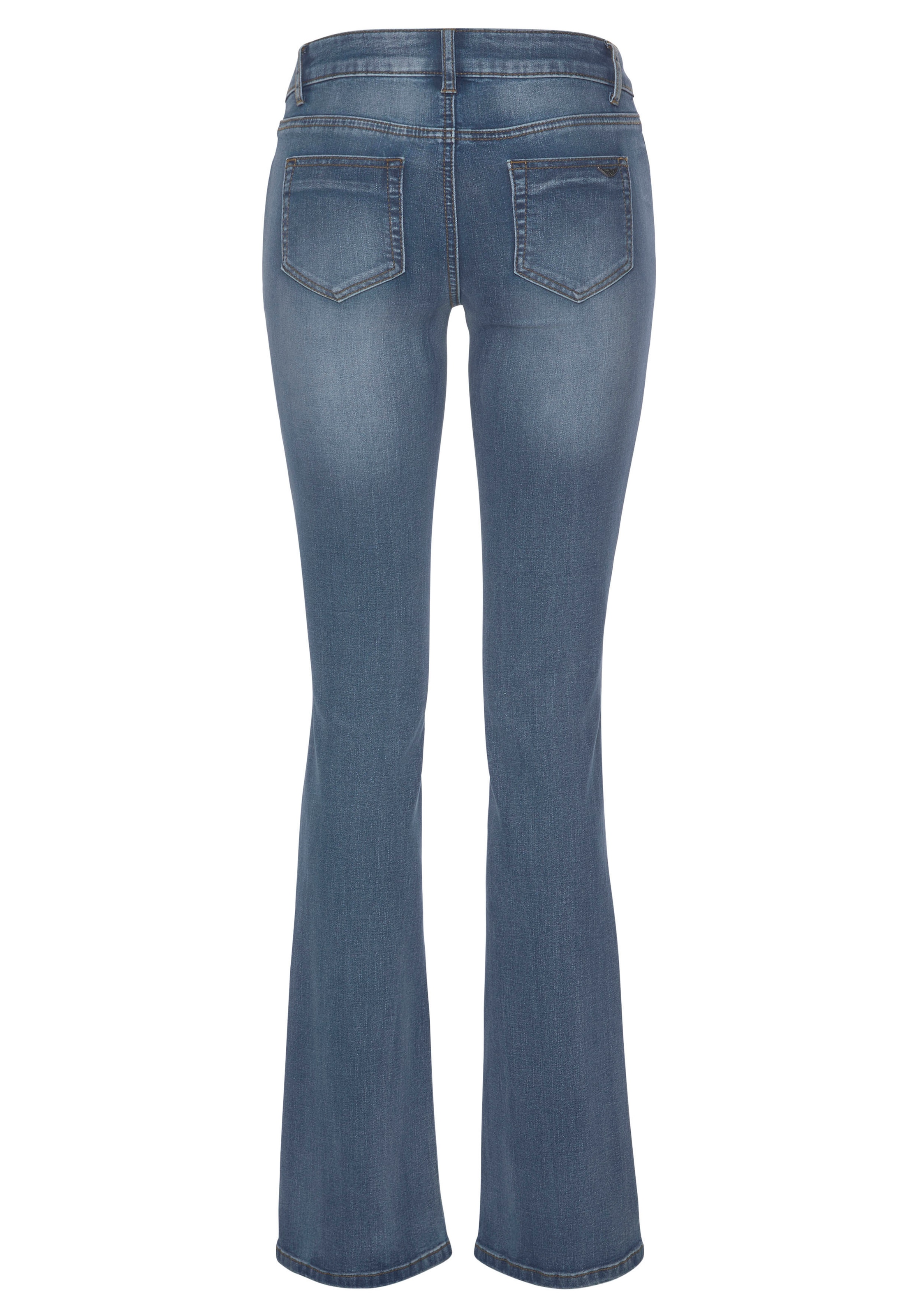 Arizona Bootcut-Jeans »mit Keileinsätzen«, ausgestellte Beinform,  niedrige Leibhöhe,  elastisches Material
