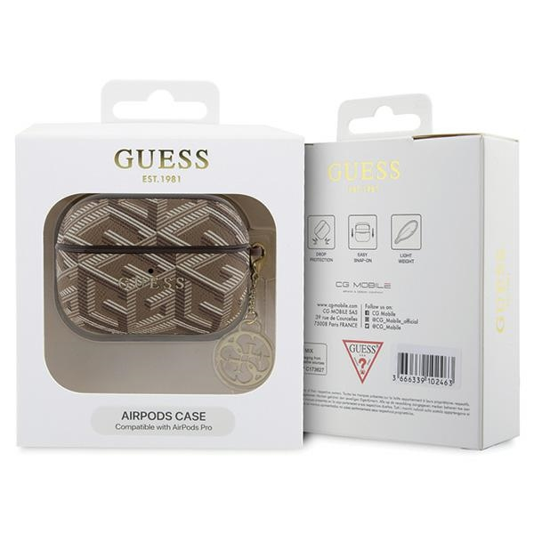 AirPods Pro GCube Charm Leder Schutzhülle Abdeckung   Logo Anhänger (GUAPPGCE4CW) - Braun