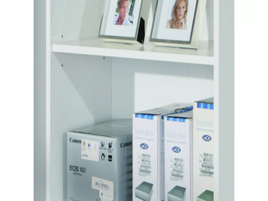 Bibliothèque 5 cases en bois blanc - BI12056-4