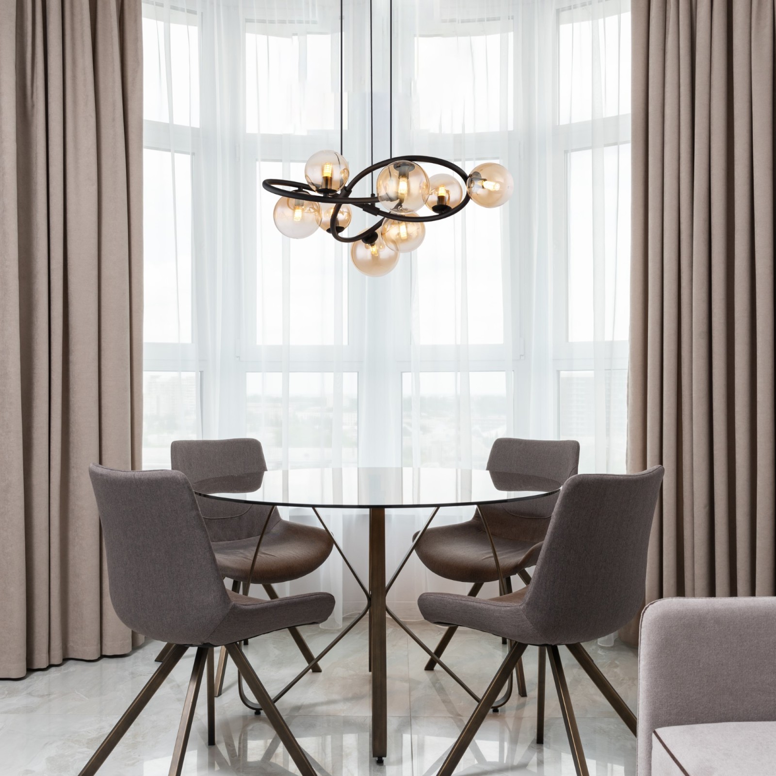 LED-Hängeleuchte - schwarz matt - 120 cm