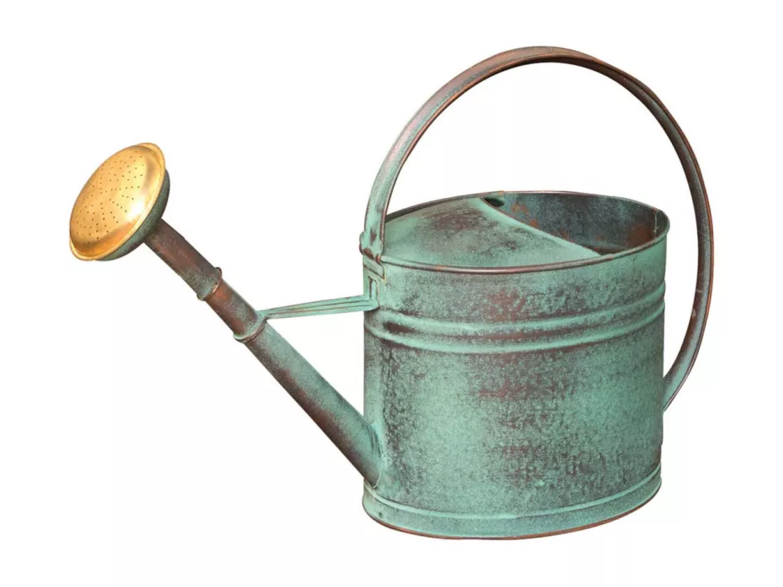 Arrosoir vert vieilli avec pomme 4 litres