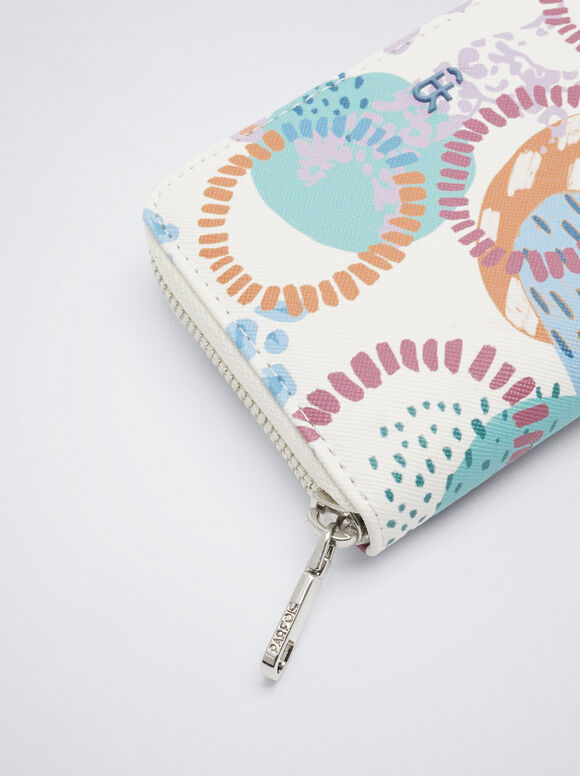 Carteira estampada - Branco-creme
