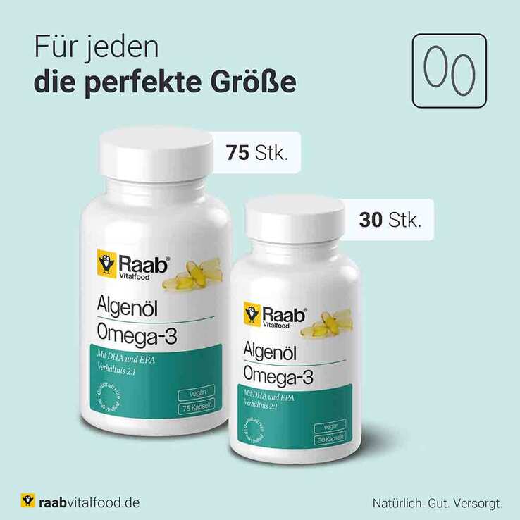 Raab Vitalfood Algenöl Omega-3 Kapseln, 30 St