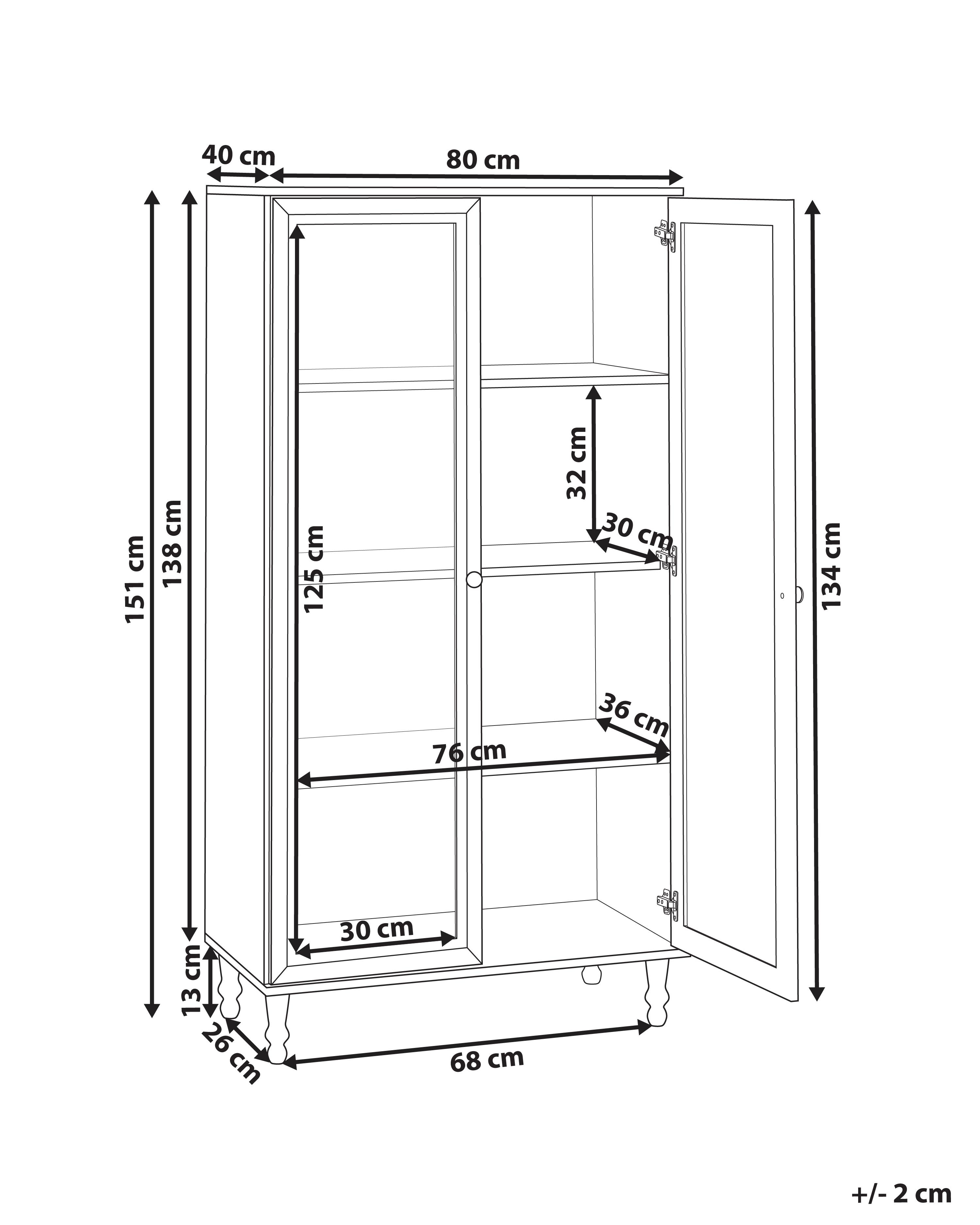 Glazen vitrinekast TINGLEDALE 80 cm Zwart