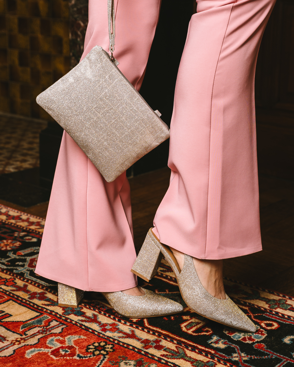 Di Lauro Wiby Goud Dames Slingbackpumps