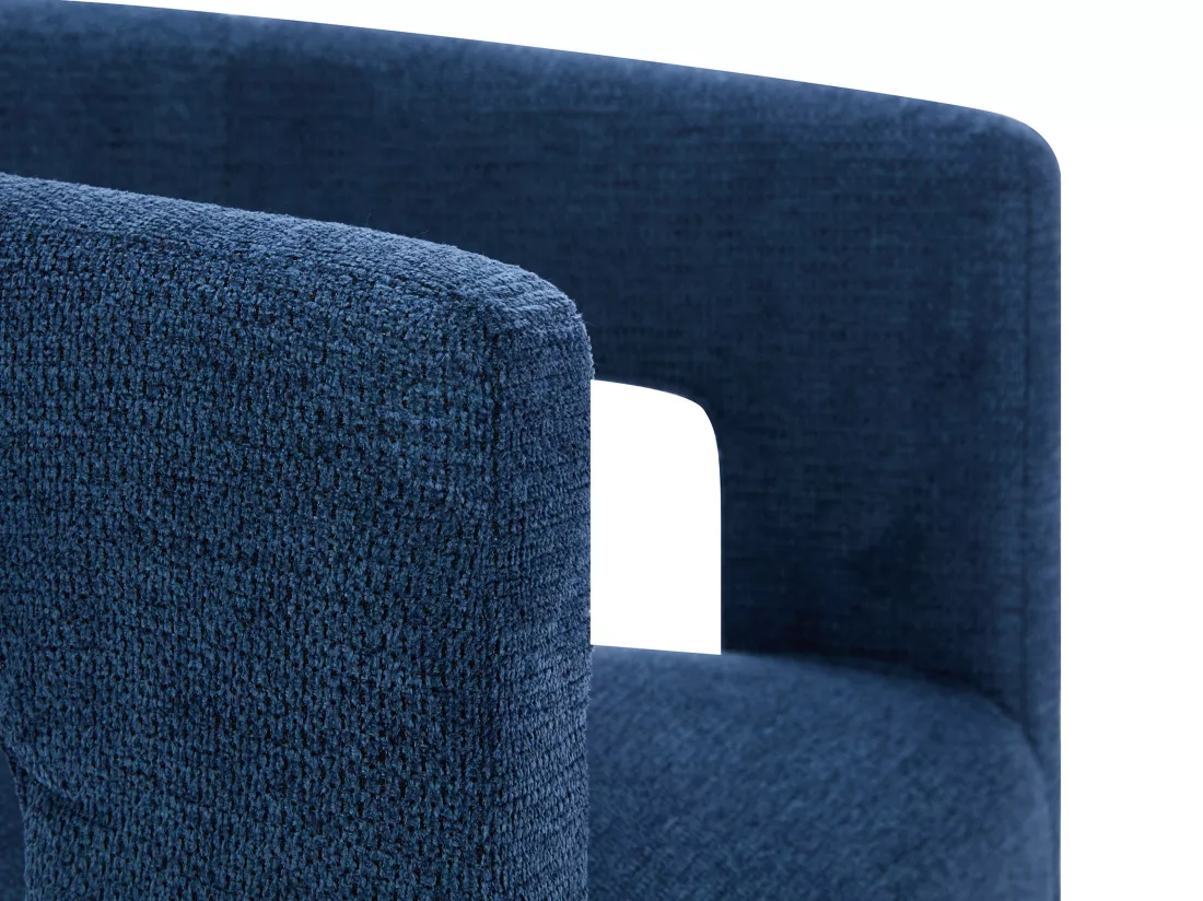 Fauteuil en tissu texturé bleu FAVINA
