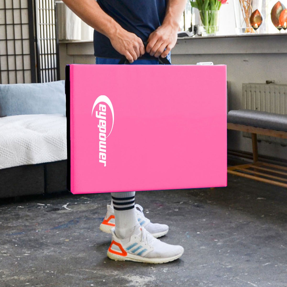 180x60 Opvouwbare Gymnastiekmat - 5cm Dikke Gymnastiekmat Roze Zwart